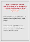 WGU D116 PHARMACOLOGY FINAL EXAM  OBJECTIVE ASSESMENT AND PRE ASSESSMENT 700  QUESTIONS AND ANSWERS &sol;ALREADY GRADED  A&plus;&vert;BRAND NEW&excl;&excl; 