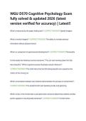 WGU D570 Cognitive Psychology Exam  fully solved & updated 2026 &lpar;latest  version verified for accuracy&rpar; &vert; Latest&excl;&excl; 