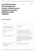 ACCT 327 Final &lpar;cline&rpar; Exam Questions and Answers &lpar;Verified Answers&rpar; Updated &lpar;Actual Exam&rpar; 20252026 LATEST VERSION&excl;&excl;ACCT 327 Final &lpar;cline&rpar; Exam Questions and Answers &lpar;Verified Answers&rpar; Updated &lpar;Actual Exam&rpar; 20252026 LATEST VERSION&excl;&excl;