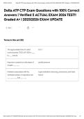 Delta ATP CTP Exam Questions with 100&percnt; Correct Answers &vert; Verified &vert;&vert; ACTUAL EXAM 2026 TEST&excl;&excl; Graded A&plus; &vert; 2025&vert;2026 EXAM UPDATE
