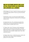 RISE UP CUSTOMER SERVICE AND SALES  ACTUAL EXAM PAPER 2026 QUESTIONS  AND ANSWERS 100&percnt; CORRECT