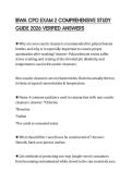 IBWA CPO EXAM 2 COMPREHENSIVE STUDY GUIDE 2026 VERIFIED ANSWERS