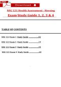 NSG 121 Health Assessment - Herzing  Exam   Study Guide 1&comma; 2&comma; 3 & 4