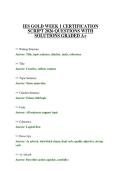 IES GOLD WEEK 1 CERTIFICATION SCRIPT 2026 QUESTIONS WITH SOLUTIONS GRADED A&plus;