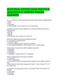 30 HR REAL ESTATE EXAM PRACTICE QUESTIONS & VERIFIED PASSED ANSWERS