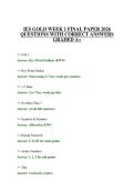 IES GOLD WEEK 1 FINAL PAPER 2026 QUESTIONS WITH CORRECT ANSWERS GRADED A&plus;