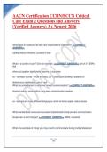 AACN Certification CCRN PCCN Critical Care Exam 2 Questions and Answers &lpar;Verified Answers&rpar; A&plus; Newest 2026&period;