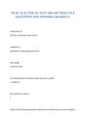 HVAC ELECTRICAL TEST 2026-2027 PRACTICE QUESTIONS AND ANSWERS GRADED A&plus;