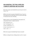 IHSA BASKETBALL TEST FINAL PAPER 2026 COMPLETE QUESTIONS AND SOLUTIONS