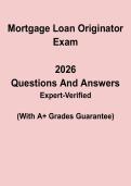 Mortgage Loan Originator 2026 Exam Questions & Answers PDF &vert; NMLS SAFE MLO Licensing Test Prep