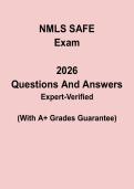 NMLS SAFE 2026 Exam Questions & Answers PDF &vert; Mortgage Loan Originator &lpar;MLO&rpar; Licensing Test Prep