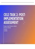 WGU C813 Task 2&colon; Post-Implementation Assessment &lpar;2026 Update&rpar; &vert; Complete Solutions & Expert Analysis