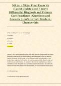NR 511 Final Exam V2 &ndash; Differential Diagnosis and Primary Care Practicum &ndash; Chamberlain &ndash; 2026&sol;2027 &ndash; Verified Questions and 100&percnt; Correct Answers &lpar;Grade A&rpar;