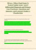 NR 511 Final Exam V1 &ndash; Differential Diagnosis and Primary Care Practicum &ndash; Chamberlain &ndash; 2026&sol;2027 &ndash; Verified Questions and 100&percnt; Correct Answers &lpar;Grade A&rpar;