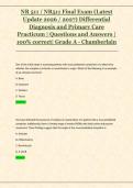 NR 511 Final Exam &ndash; Differential Diagnosis and Primary Care Practicum &ndash; Chamberlain &ndash; 2026&sol;2027 &ndash; Verified Questions and 100&percnt; Correct Answers &lpar;Grade A&rpar;