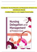 Nursing Delegation and Management of Patient Care&comma; 3rd Edition &ndash; Test Bank &vert; Comprehensive Chapter Review