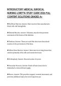 INTRODUCTORY MEDICAL SURGICAL NURSING LORETTA STUDY GUIDE 2026 FULL CONTENT SOLUTIONS GRADED A&plus;