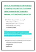 Ohio State University PSYCH 1100 Introduction  to Psychology Comprehensive Questions With  Correct Answers &lpar;Verified Answers&rpar; Plus  Rationales 2026 Q&A &vert; Instant Download Pdf
