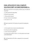 IOWA APPLICATOR 11F 2026 COMPLETE SOLUTION SCRIPT ACCURATE RESPONSES A&plus;