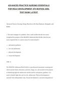 Test Bank &ndash; Advanced Practice Nursing&colon; Essentials for Role Development&comma; 4th Edition &vert; Joel &vert; Verified Answers &vert; Comprehensive APRN Exam Prep Q&A