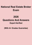 National Real Estate Broker 2026 Exam Questions & Answers PDF &vert; Broker Licensing Test Prep