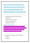 Purdue University PSY 120 Introduction to  Psychology Comprehensive Questions With  Correct Answers &lpar;Verified Answers&rpar; Plus  Rationales 2026 Q&A &vert; Instant Download Pdf 