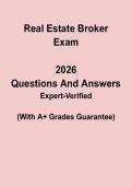 Real Estate Broker 2026 Exam Questions & Answers PDF &vert; Broker License Test Prep Guide