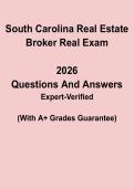 South Carolina Real Estate Broker Real Exam Questions & Answers PDF &vert; SC License Test Prep