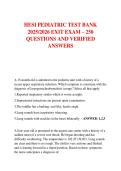 HESI PEDIATRIC TEST BANK  2025&sol;2026 EXIT EXAM &ndash; 250  QUESTIONS AND VERIFIED  ANSWERS