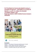 Test Bank &ndash; Community Health Nursing&colon; A Canadian Perspective&comma; 6th Edition &vert; Lorraine M&period; Stamler&comma; Lucy M&period; Yiu & Mary Ann Doswell &vert; Verified Answers &vert; Comprehensive Exam Prep Q&A