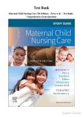 Test Bank Maternal Child Nursing Care &lpar;7th Edition&rpar; &ndash; Perry et al&period; &ndash; Test Bank &ndash; Comprehensive Exam Questions