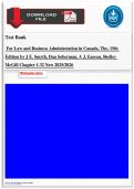 Test Bank   For Law and Business Administration in Canada&comma; The&comma; 15th Edition by J E&period; Smyth&comma; Dan Soberman&comma; A J&period; Easson&comma; Shelley McGill Chapter 1-32 New 2025&sol;2026