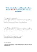 TDLR Esthetics Laws and Regulations Exam Review 2026-2027 Questions And Answers Graded A&plus;