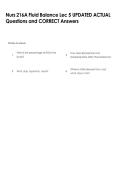 Nurs 216A Fluid Balance Lec 5 UPDATED ACTUAL  Questions and CORRECT Answers