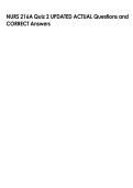 NURS 216A Quiz 2 UPDATED ACTUAL Questions and  CORRECT Answers 