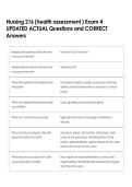 Nursing 216 &lpar;health assessment &rpar; Exam 4  UPDATED ACTUAL Questions and CORRECT  Answers