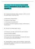 ETS FIELD TEST BUSINESS EVALUATION  ACTUAL ASSESSMENT STUDY SHEET 2026  GRADED A&plus;&period;