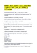 PERRY REAL ESTATE COLLEGE UNIT 1 QUESTIONS & VALID CORRECT ANSWERS
