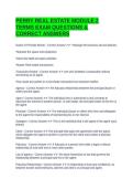 PERRY REAL ESTATE MODULE 2 TERMS EXAM QUESTIONS & CORRECT ANSWERS