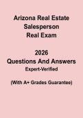 Arizona Real Estate Salesperson Real Exam Questions & Answers PDF &vert; AZ License Test Prep