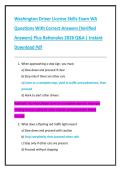 Washington Driver License Skills Exam WA  Questions With Correct Answers &lpar;Verified  Answers&rpar; Plus Rationales 2026 Q&A &vert; Instant  Download Pdf