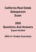 California Real Estate Salesperson Exam Questions & Answers PDF &vert; CA License Test Prep Guide