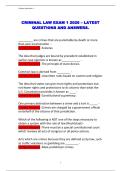 CRIMINAL LAW EXAM 1 2026 &ndash; LATEST QUESTIONS AND ANSWERS&period;