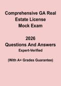 Comprehensive GA Real Estate License Mock Exam Questions & Answers PDF &vert; Georgia Test Prep