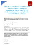 ONS ONCC Chemo Renewal Exam Actual Exam 2026&sol;2027 &vert; Complete Chemotherapy Immunotherapy Renewal Exam Prep with Verified Questions and Answers &vert; Updated for Current Guidelines &vert; A&plus; Graded