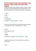 Criminal Justice Post Test Questions and Answers &lpar;Top Grade Assured&rpar; 2026 Update