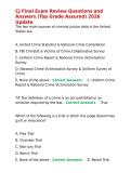CJ Final Exam Review Questions and Answers &lpar;Top Grade Assured&rpar; 2026 Update&period;