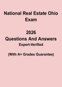 Ohio National Real Estate Exam Questions & Answers PDF &vert; OH License Practice Test Prep