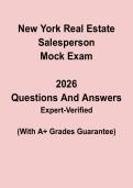 New York Real Estate Salesperson Mock Exam PDF &vert; NY License Practice Test Questions & Answers