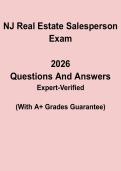NJ Real Estate Salesperson Exam Questions & Answers PDF &vert; New Jersey License Practice Test Prep
